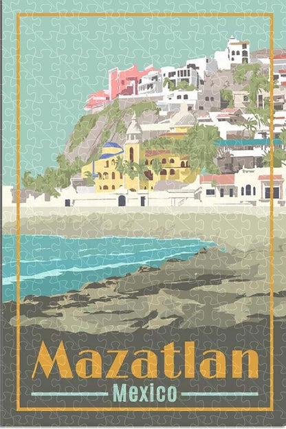Mazatlan Mexico Vintage Travel Poster Puzzles  