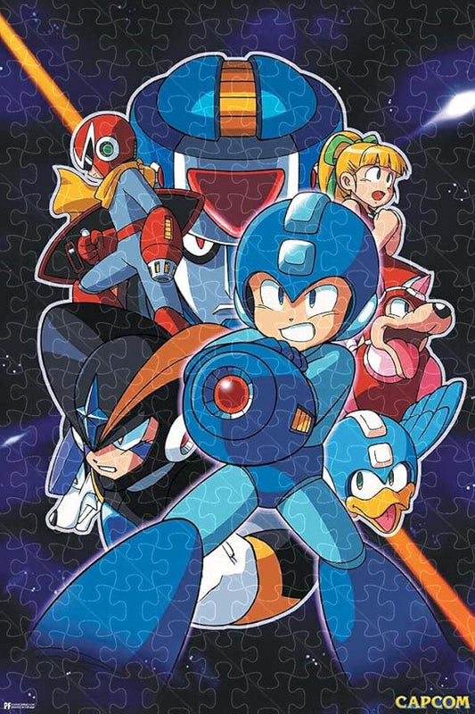 a jigsaw puzzle made with Mega Man Space Background Video Game poster