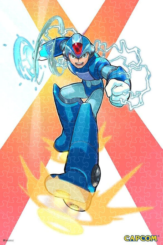 1000-piece wooden puzzle featuring Mega Man X power video game poster