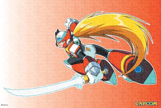 Wooden 1000-piece puzzle of Mega Man Zero Jump video game scenes