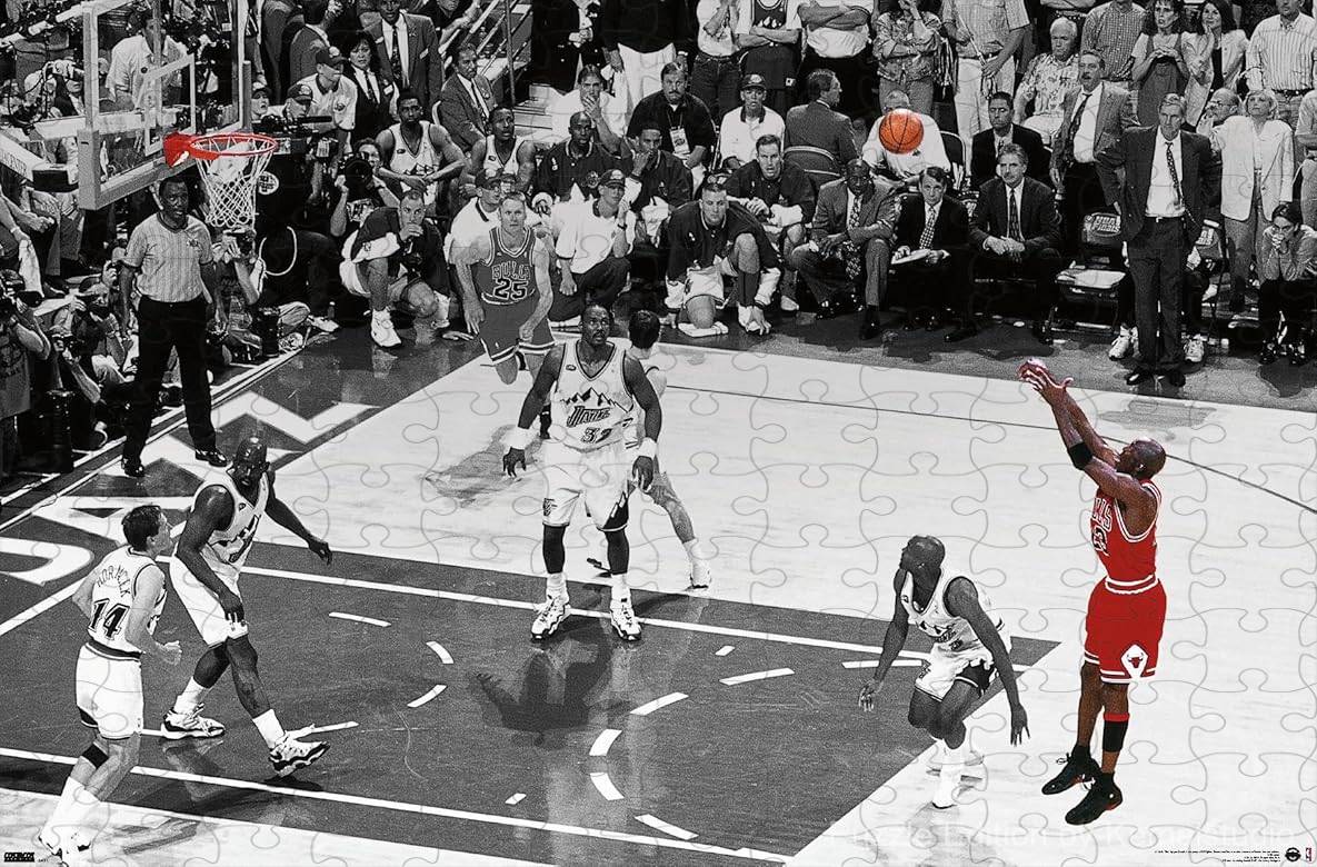 Jordan's game-winning jump shot immortalized in horizontal format
