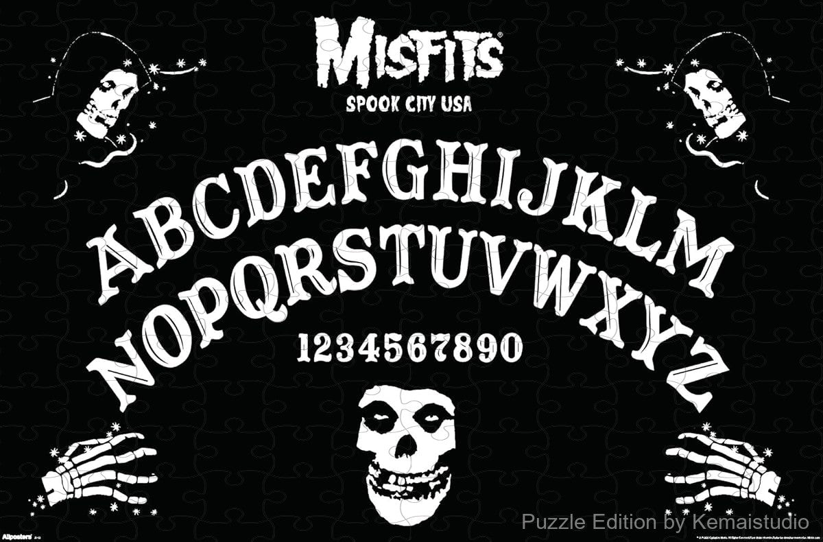 A spooky and symbolic puzzle based on Misfits' Ouija board style,ideal for gothic home accents