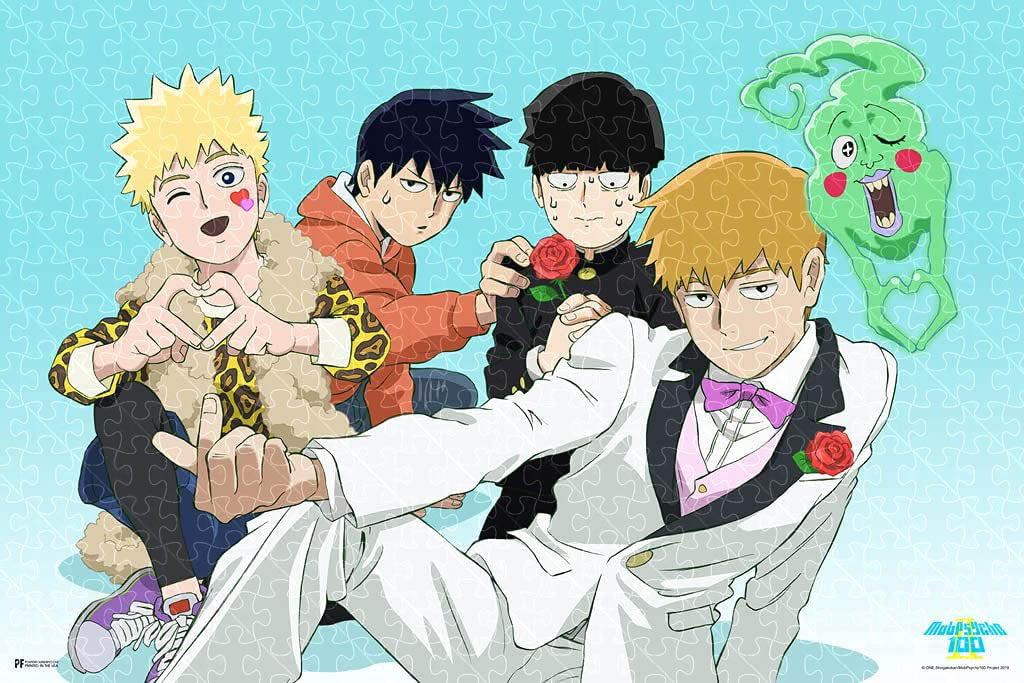 Mob Psycho 100 Japanese anime series poster, jigsaw puzzle for adults