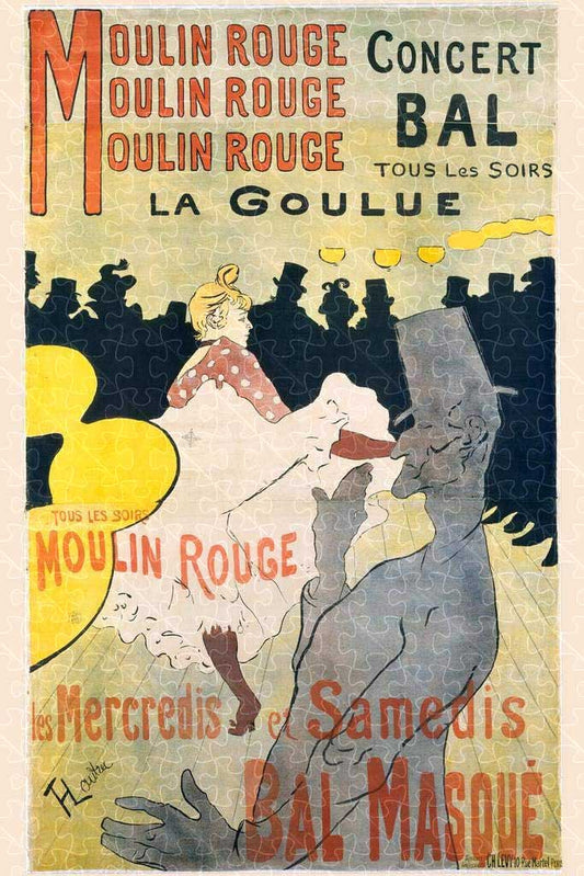 Dance at the Moulin Rouge France Toulouse Lautrec poster puzzle, wooden puzzles for adults  