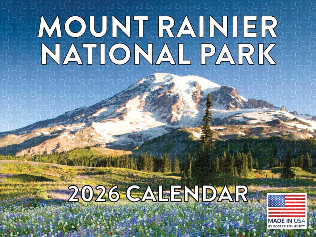 Mount Rainier Park 2026 calendar poster adult jigsaw puzzle