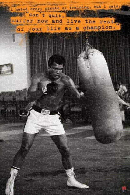 Muhammad Ali boxing motivational sports poster puzzle, wooden puzzles for adults  