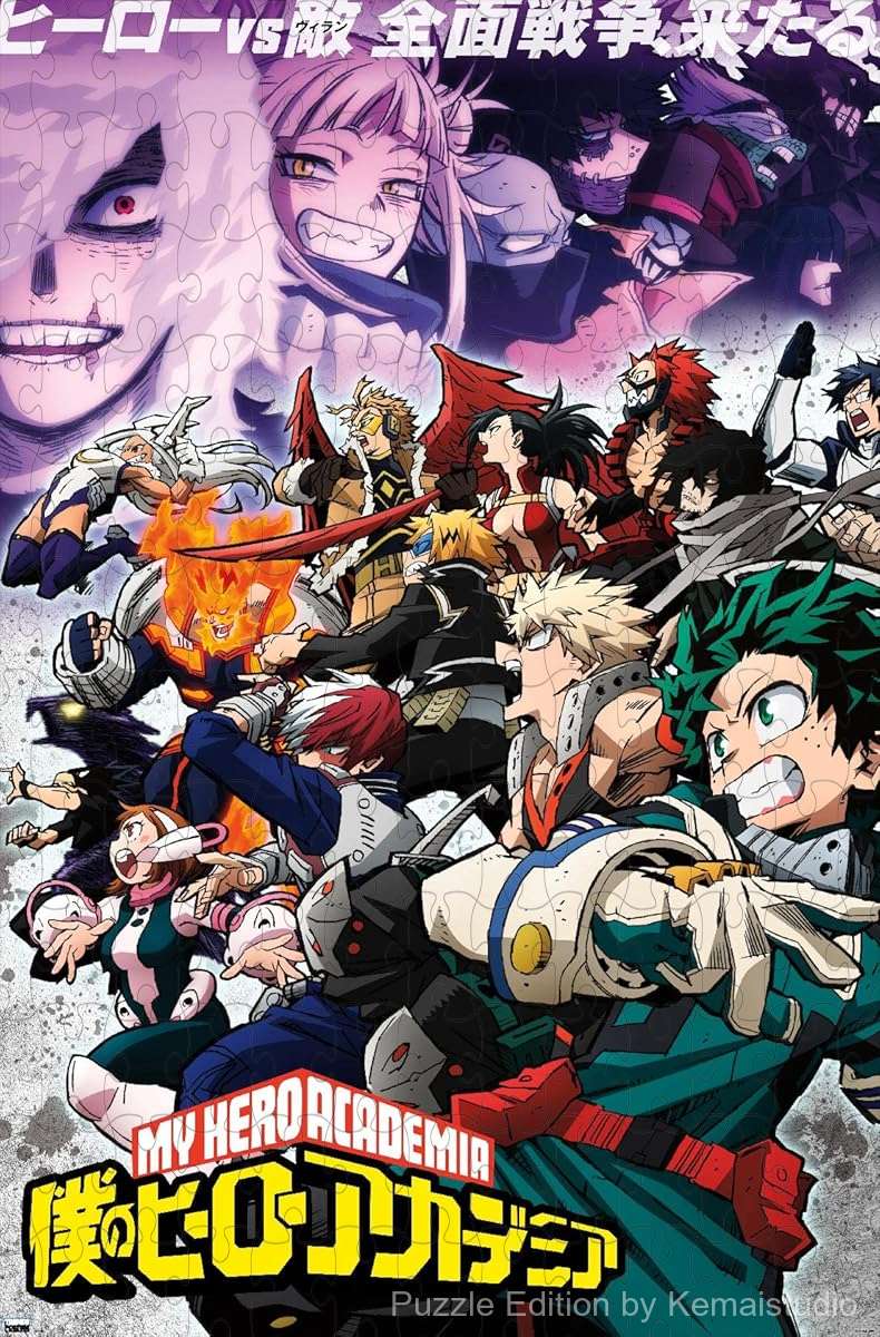 1000-piece wooden jigsaw puzzle featuring key art from My Hero Academia Season 6.