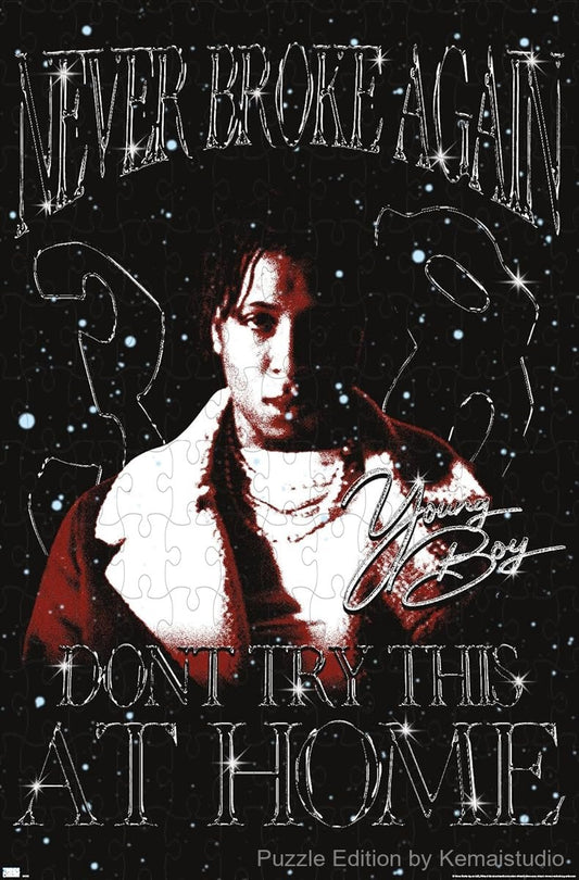A moody puzzle capturing NBA Youngboy's Don't Try This theme, great for music fans and easy puzzling