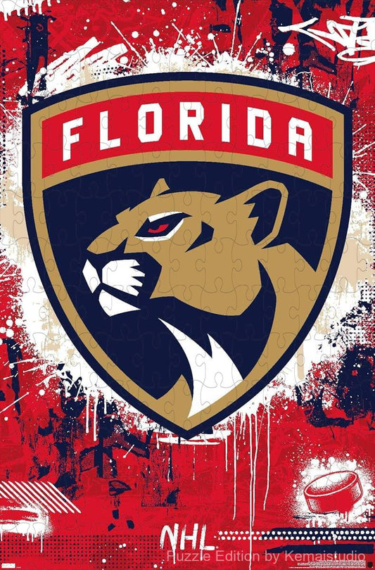 Florida Panthers' Maximalist logo in a dynamic 500-piece puzzle for fans