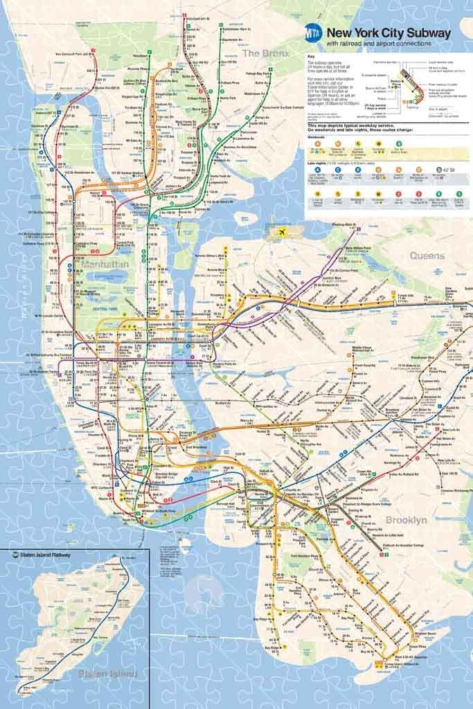 NYC Subway Map official MTA 2023-2024 edition poster, jigsaw puzzle for adults