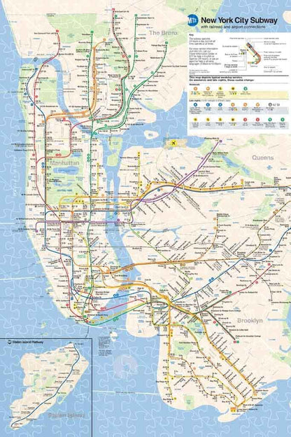 NYC Subway Map official MTA 2023-2024 edition poster, jigsaw puzzle for adults