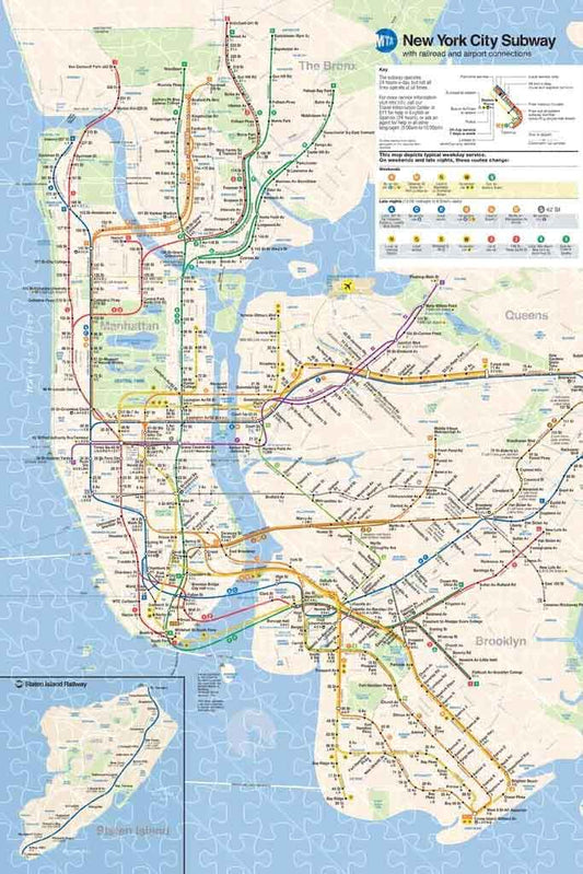 NYC Subway Map official MTA 2023-2024 edition poster, jigsaw puzzle for adults