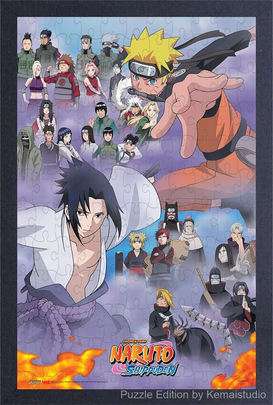 Naruto Shippuden inspired Pyramid America poster puzzle, a fun wooden jigsaw puzzle for anime fans and adults