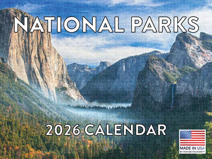 National Parks 2026 calendar poster jigsaw puzzle for adults