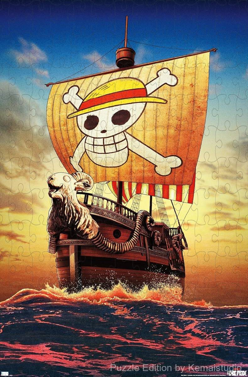 Iconic Going Merry ship from One Piece in a detailed 1000-piece puzzle