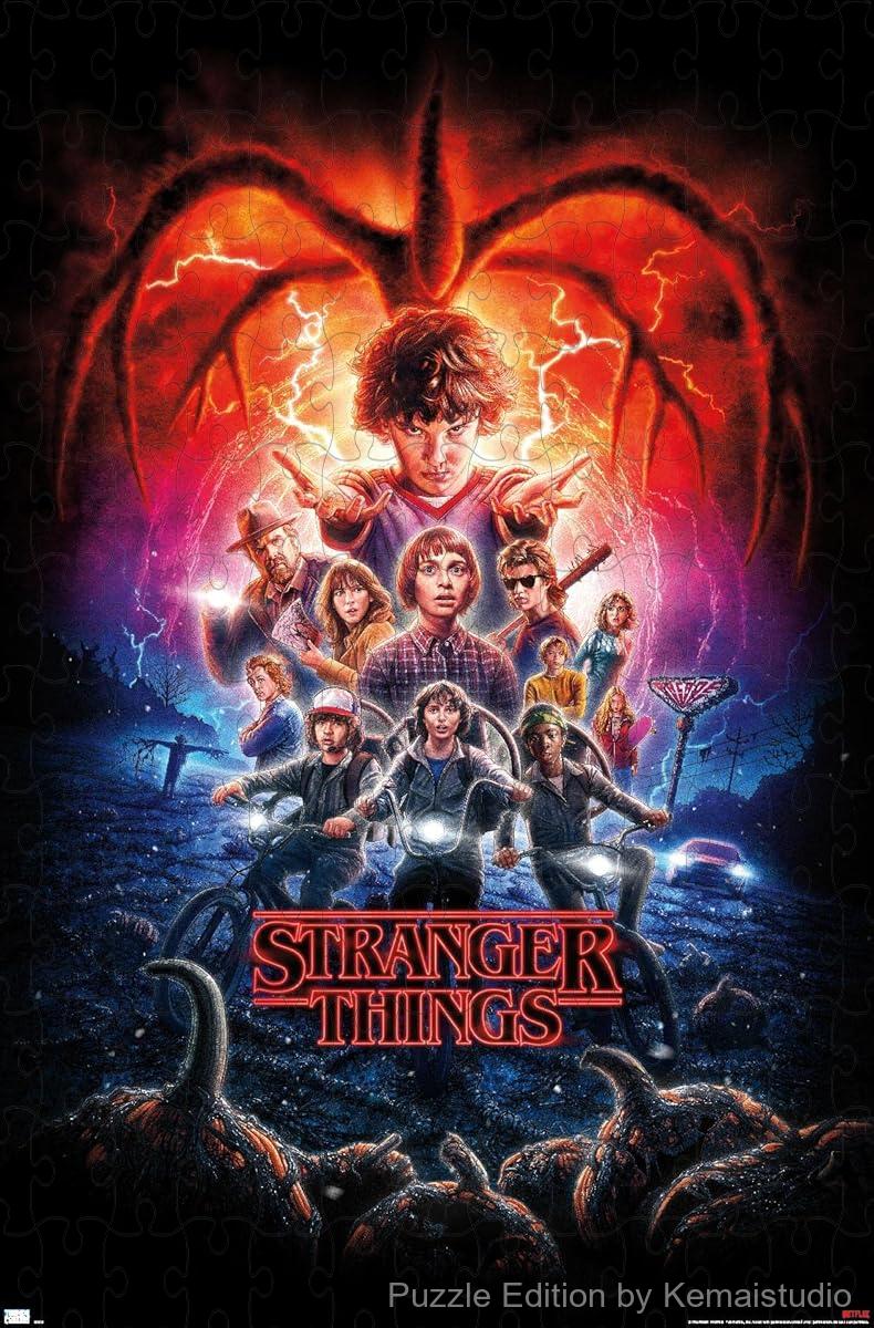 500-piece wooden jigsaw puzzle featuring scenes from Stranger Things: Season 2.