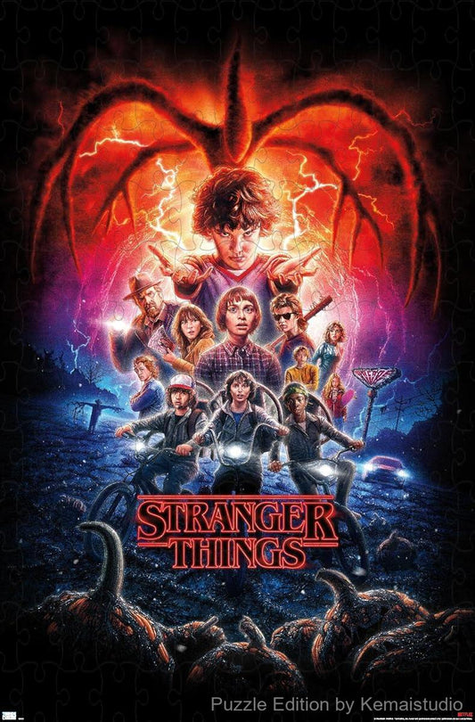 500-piece wooden jigsaw puzzle featuring scenes from Stranger Things: Season 2.