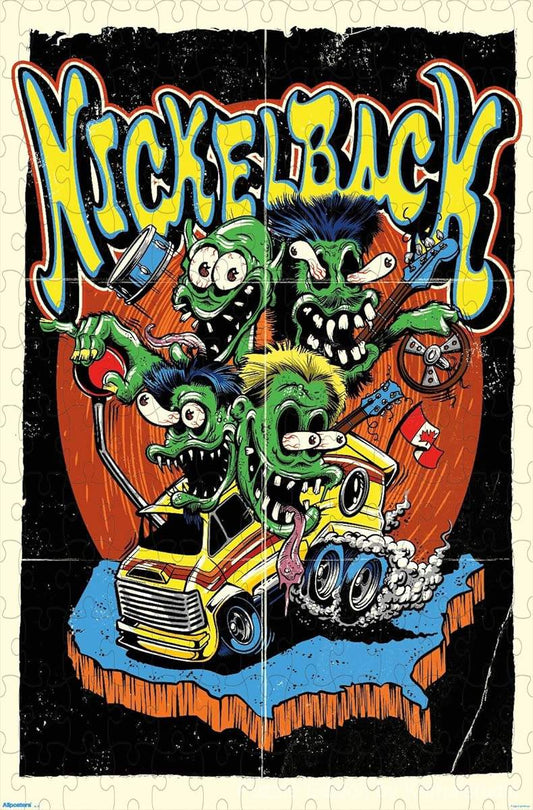A high-energy puzzle featuring artwork from Nickelback's Get Rollin era, ideal for fans