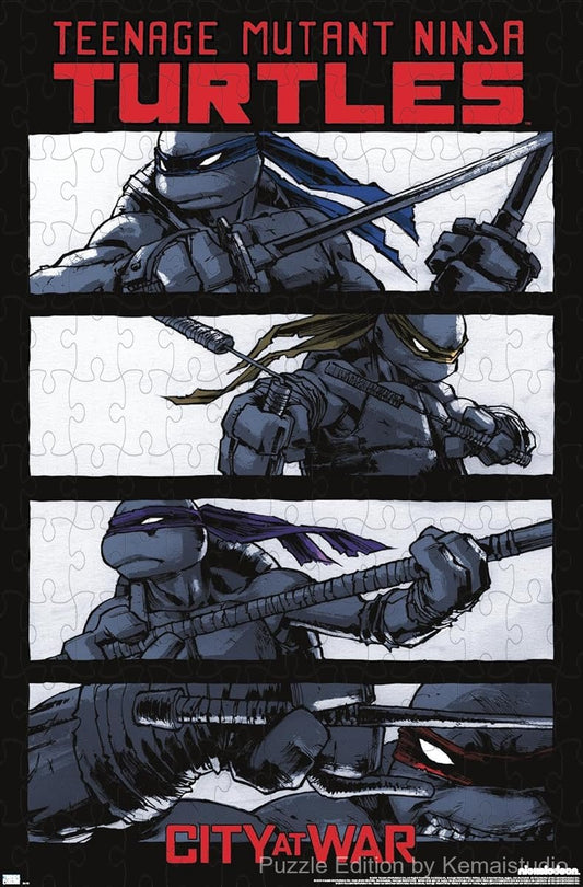 1000-piece wooden jigsaw puzzle featuring the Teenage Mutant Ninja Turtles from IDW.