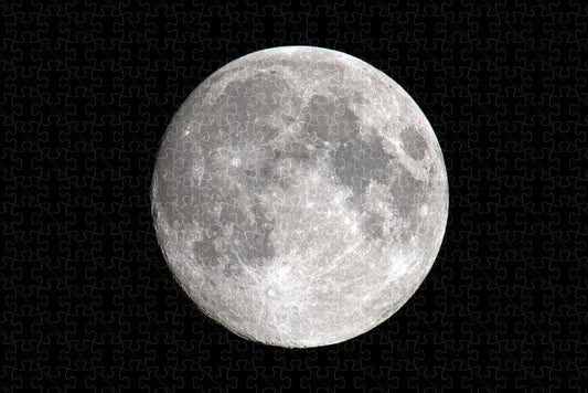 Night sky black and white full moon photo puzzle, wooden puzzles for adults  