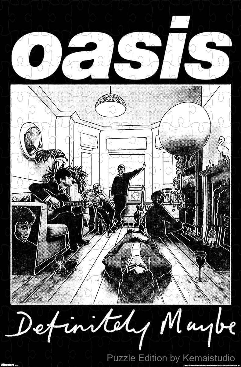 A nostalgic jigsaw puzzle from the classic Oasis cover,perfect for retro fans and music nights