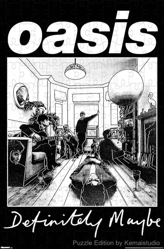 A nostalgic jigsaw puzzle from the classic Oasis cover,perfect for retro fans and music nights