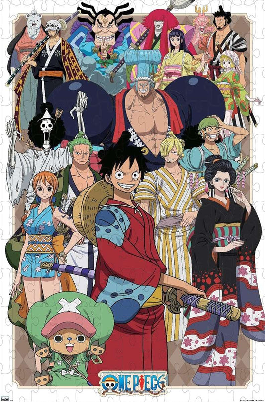 Wooden puzzle depicting the powerful One Piece Alliance, perfect for fans of the anime