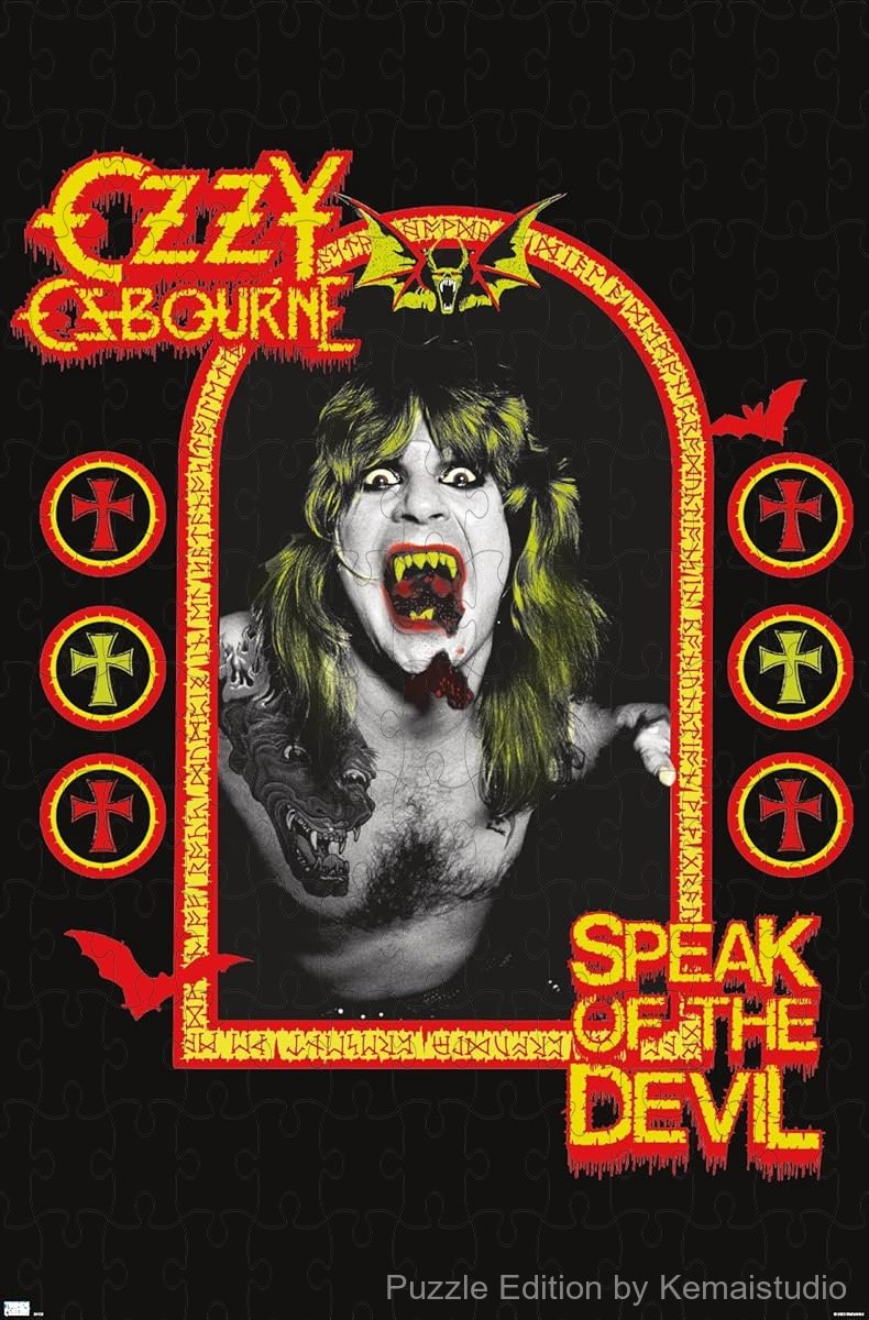 A stunning puzzle of Ozzy Osbourne's Speak of the Devil album art