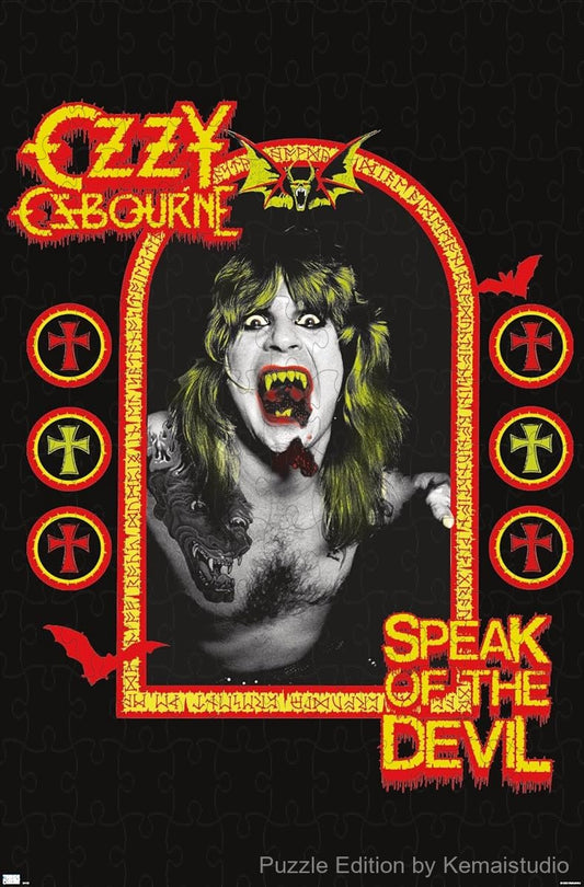 A stunning puzzle of Ozzy Osbourne's Speak of the Devil album art