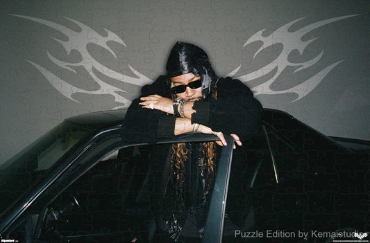 A stylish puzzle of PARTYNEXTDOOR with a sleek car theme, great for fans of contemporary R&B