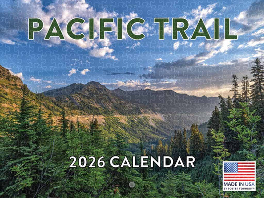 Pacific Trail 2026 calendar poster wooden puzzle for adults, American made