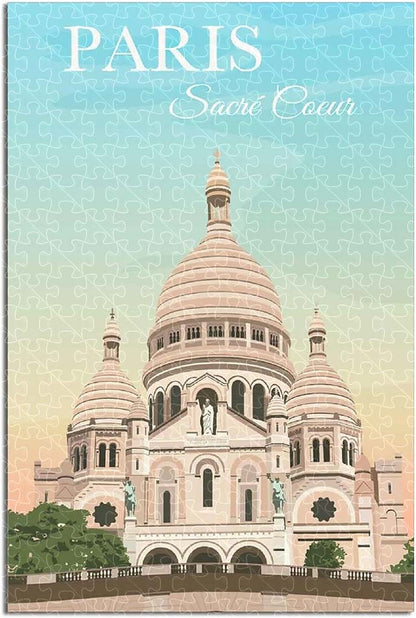 Paris Socie vintage travel poster jigsaw puzzle for adults, 1000-piece puzzle of Paris’ timeless elegance.