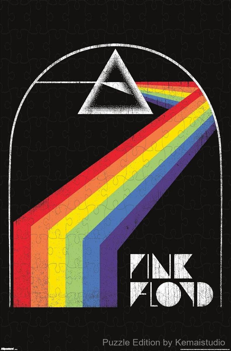 A unique illustrated twist on the iconic Dark Side Of The Moon visuals, great for display