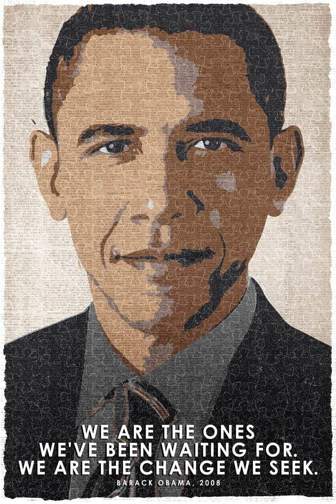Obama’s famous inspirational quotes poster, President Obama portrait puzzle, wooden puzzle for adults