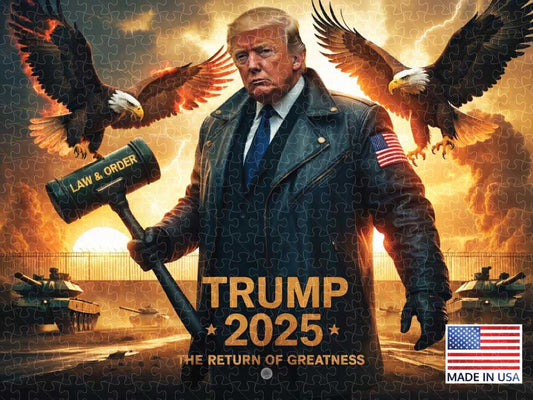 President Trump 2025 calendar poster wooden puzzle  