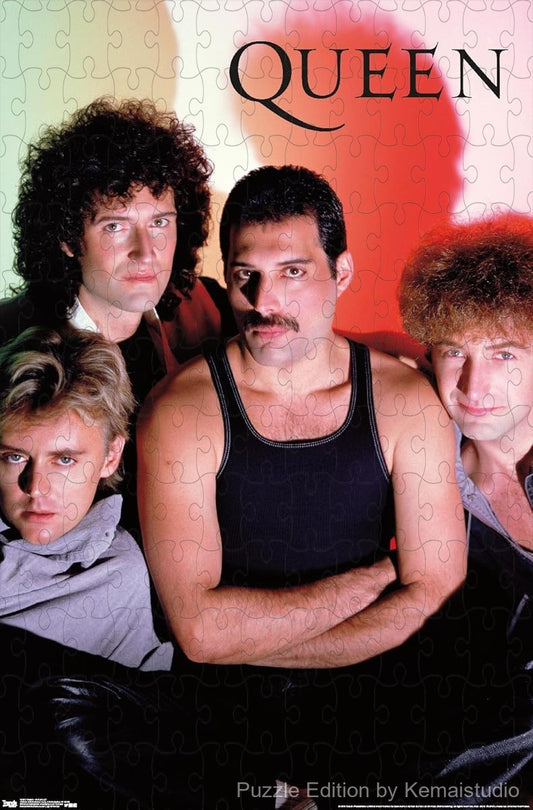 A powerful stage scene featuring Queen's legendary live performance energy