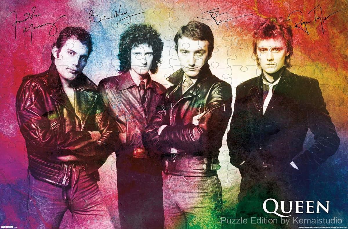 A painterly and expressive puzzle of Queen in watercolor style, great for fans and wall art lovers