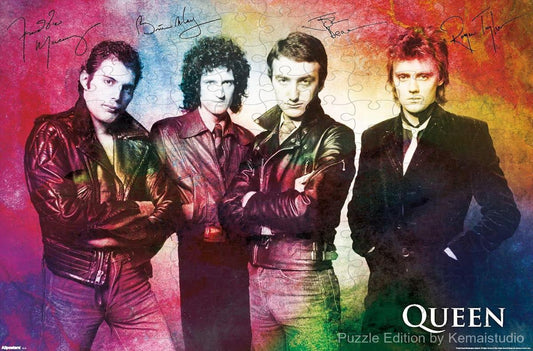 A painterly and expressive puzzle of Queen in watercolor style, great for fans and wall art lovers