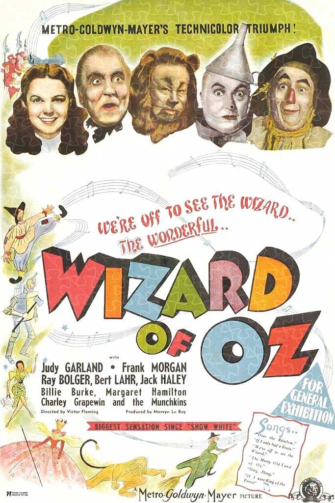 Retro Wizard movie Judy Garland poster puzzle, wooden puzzles for adults  