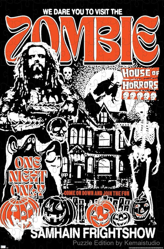 A spooky and intense puzzle from Rob Zombie's Samhain visuals, ideal for horror-rock collectors