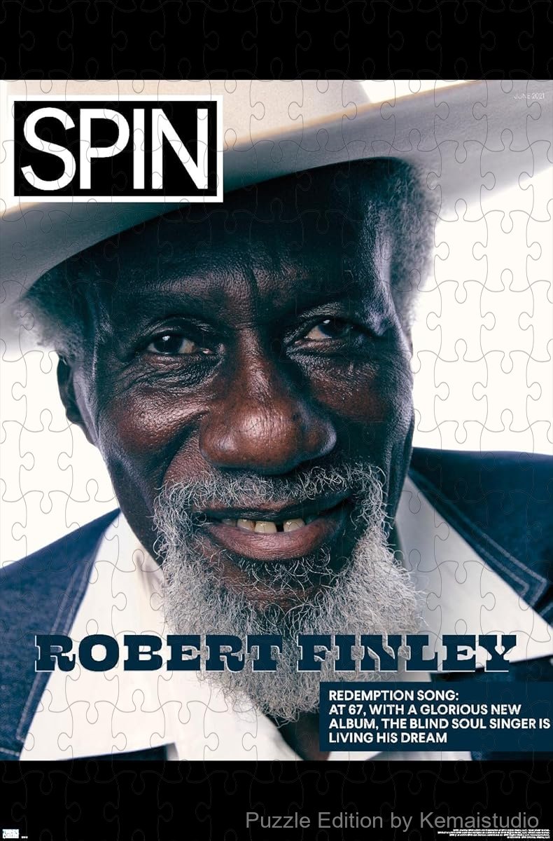 A striking portrait puzzle of Robert Finley from SPIN Magazine's 2021 feature
