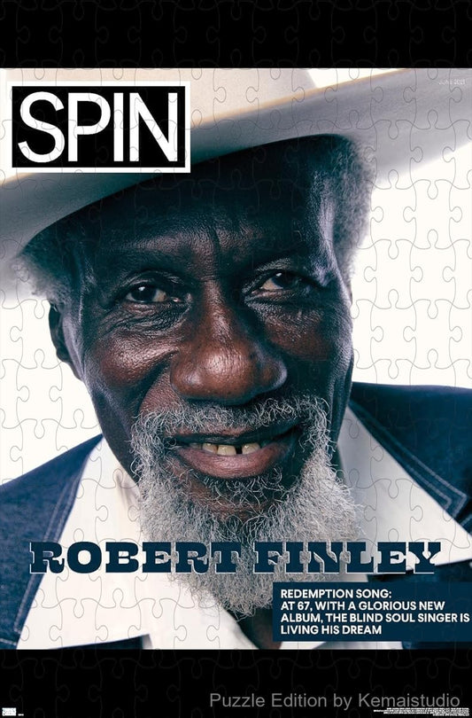 A striking portrait puzzle of Robert Finley from SPIN Magazine's 2021 feature