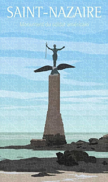Saint Nazaire vintage travel poster jigsaw puzzle for adults, 1000-piece wooden puzzle featuring Saint Nazaire’s coastal views.