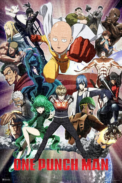 Saitama manga One Punch Man poster puzzle, wooden puzzle for adults