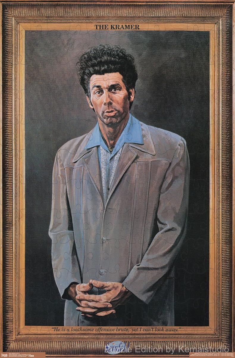 500-piece wooden jigsaw puzzle featuring Seinfeld's iconic character, Kramer.