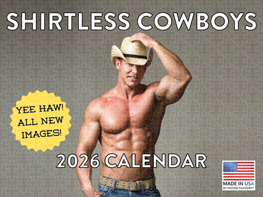 Shirtless cowboy 2025 sexy men calendar, jigsaw puzzle for adults