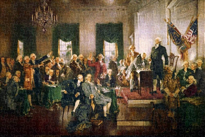 Signing Of The Constitution Howard Chandler Christy Historic Scene Painting Poster Puzzle