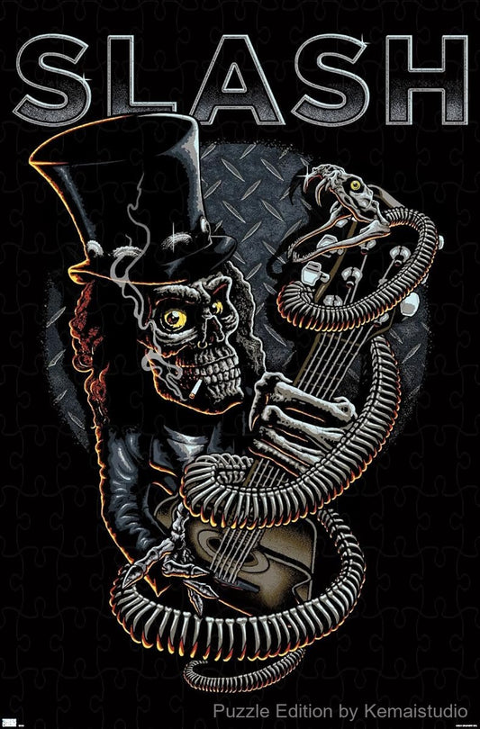 Fierce guitar snake design by Slash immortalized as a puzzle