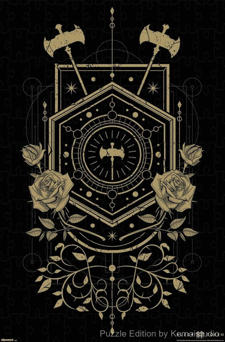 A haunting and detailed puzzle inspired by Sleep Token's Emergence visual themes, ideal for collectors