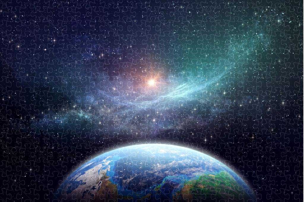 Solar system Milky Way planets educational poster puzzle, wooden puzzles for adults  